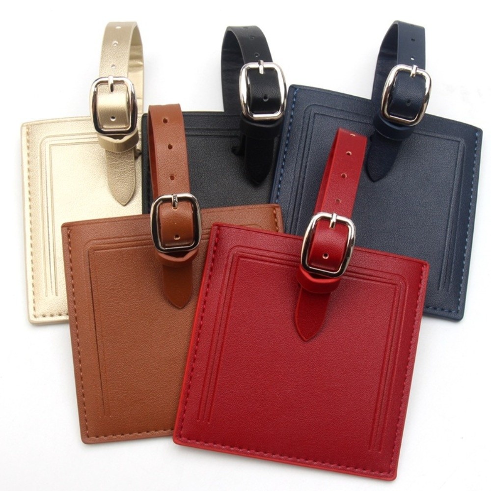 Women Accessories Name - Étiquettes de bagages carrées en cuir