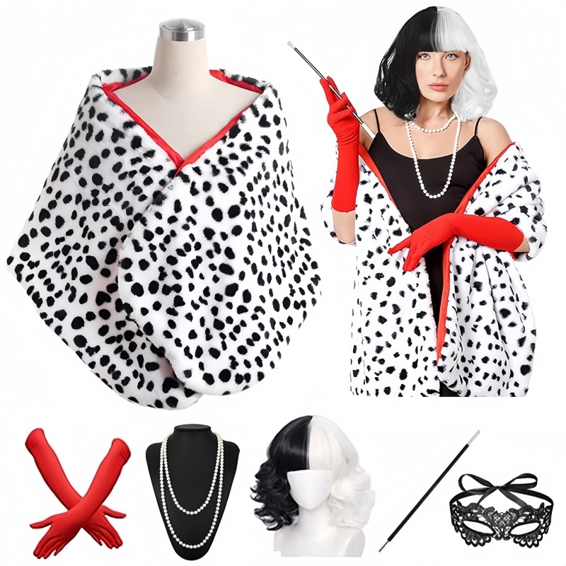 Women'S Accessories In The 1920S - Châle court imprimé dalmatien Cruella Deville