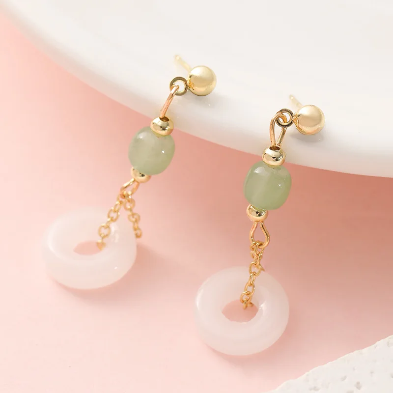 Women'S Ear Accessories - Boucles d'oreilles en Jade véritable naturel,