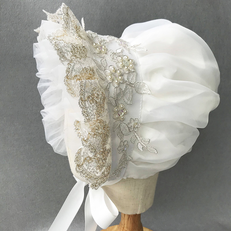 Women'S Victorian Era Accessories - Bonnet victorien à volants pour femme,