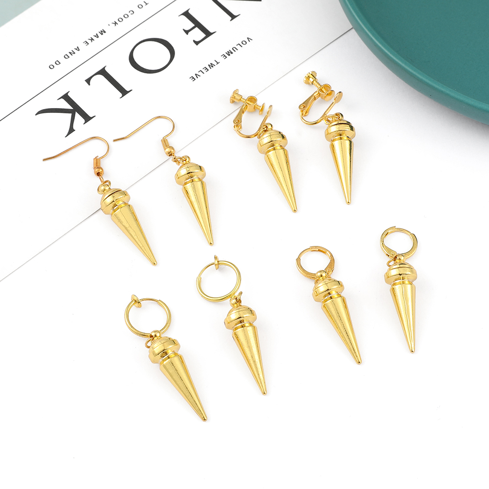 Women'S Ear Accessories - Boucles d'oreilles minimalistes dorées style anime,