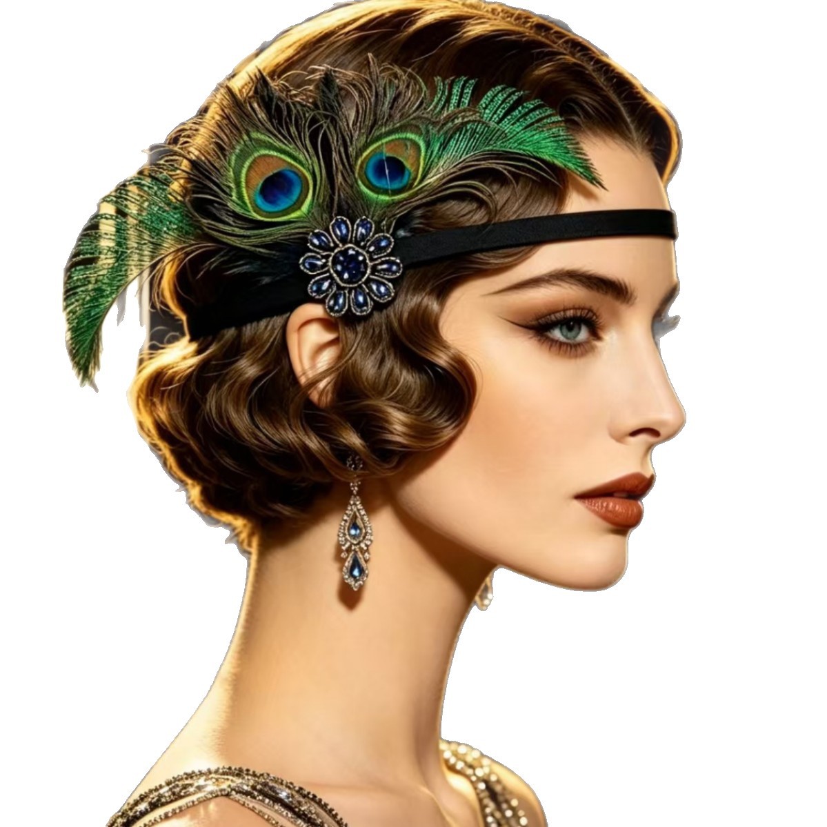 Women'S Accessories In The 1920S - Serre-tête plumes de paon style Charleston