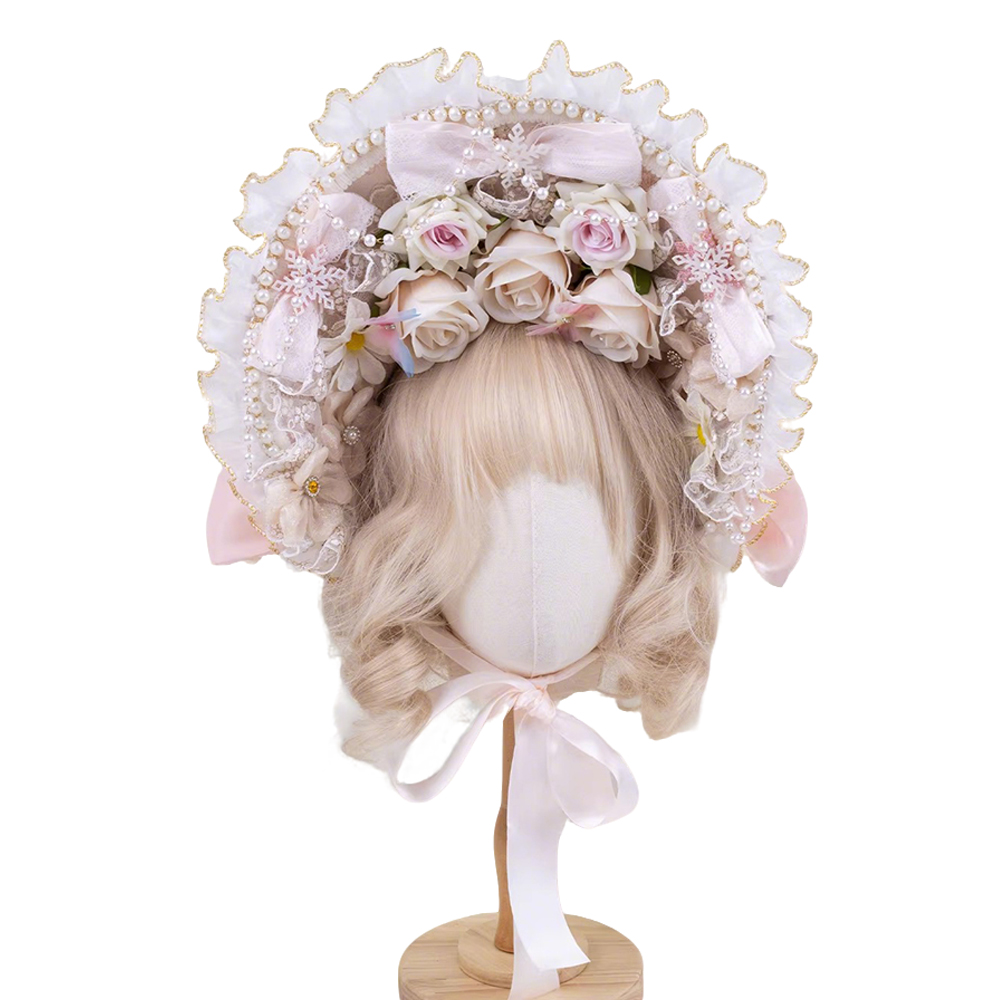 Women'S Victorian Era Accessories - Chapeau de paille vintage rose pour