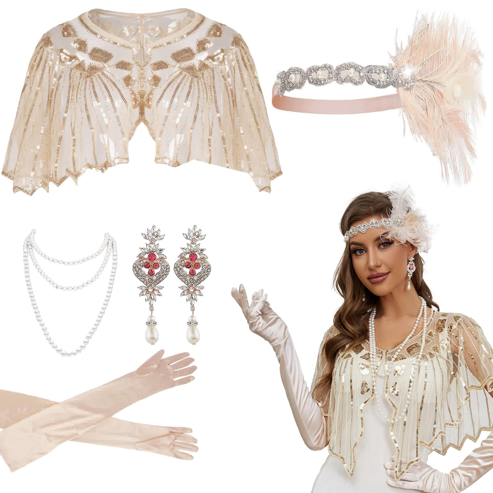 Bandeau de plumes de mariage G - Women'S Accessories In The 1920S avis et prix